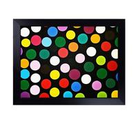 Cushioned Lap Tray with Bean Bag Base for Laptop & Eating - Pop Art Dot Pattern Vol.2 Design | Padded Lap Desk for Sofa, Bed & Work | Portable TV Dinner & Breakfast Tray, Easy Clean Surface