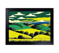 Cushioned Lap Tray with Bean Bag Base for Laptop & Eating - Pop Art Meadow Landscape Vol.4 Abstract Design | Padded Lap Desk for Sofa, Bed & Work | Portable TV Dinner & Breakfast Tray