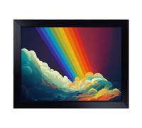 Cushioned Lap Tray with Bean Bag Base for Laptop & Eating - Pop Art Rainbow Vol.1 Abstract Design | Padded Lap Desk for Sofa, Bed & Work | Portable TV Dinner & Breakfast Tray, Easy Clean