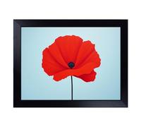 Cushioned Lap Tray with Bean Bag Base for Laptop & Eating - Poppy Flower Minimalism Design | Padded Lap Desk for Sofa, Bed & Work | Portable TV Dinner & Breakfast Tray, Easy Clean Surface