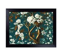 Cushioned Lap Tray with Bean Bag Base for Laptop & Eating - Pretty Floral Art Vol.3 Pattern Design | Padded Lap Desk for Sofa, Bed & Work | Portable TV Dinner & Breakfast Tray, Easy Clean