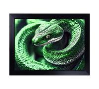 Cushioned Lap Tray with Bean Bag Base for Laptop & Eating - Python Snake Vol.1 Design | Padded Lap Desk for Sofa, Bed & Work | Portable TV Dinner & Breakfast Tray, Easy Clean Surface