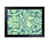 Cushioned Lap Tray with Bean Bag Base for Laptop & Eating - Queen Anne Print By William Morris Pattern Design | Padded Lap Desk for Sofa, Bed & Work | Portable TV Dinner & Breakfast Tray