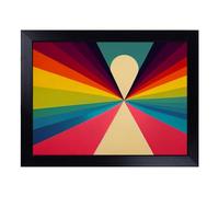 Cushioned Lap Tray with Bean Bag Base for Laptop & Eating - Rainbow Art Deco Abstract Design | Padded Lap Desk for Sofa, Bed & Work | Portable TV Dinner & Breakfast Tray, Easy Clean Surface