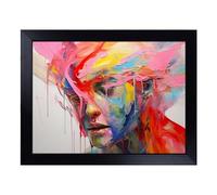 Cushioned Lap Tray with Bean Bag Base for Laptop & Eating - Rainbow Man Gestural Design | Padded Lap Desk for Sofa, Bed & Work | Portable TV Dinner & Breakfast Tray, Easy Clean Surface