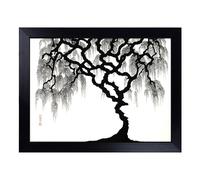 Cushioned Lap Tray with Bean Bag Base for Laptop & Eating - Resplendent Weeping Willow Tree Design | Padded Lap Desk for Sofa, Bed & Work | Portable TV Dinner & Breakfast Tray, Easy Clean