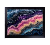 Cushioned Lap Tray with Bean Bag Base for Laptop & Eating - River Artwork Design | Padded Lap Desk for Sofa, Bed & Work | Portable TV Dinner & Breakfast Tray, Easy Clean Surface