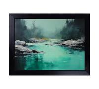 Cushioned Lap Tray with Bean Bag Base for Laptop & Eating - River Minimalism Design | Padded Lap Desk for Sofa, Bed & Work | Portable TV Dinner & Breakfast Tray, Easy Clean Surface