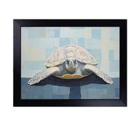 Cushioned Lap Tray with Bean Bag Base for Laptop & Eating - Sea Turtle Minimalism Design | Padded Lap Desk for Sofa, Bed & Work | Portable TV Dinner & Breakfast Tray, Easy Clean Surface