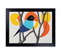 Cushioned Lap Tray with Bean Bag Base for Laptop & Eating - Serene Abstract Bird Design | Padded Lap Desk for Sofa, Bed & Work | Portable TV Dinner & Breakfast Tray, Easy Clean Surface