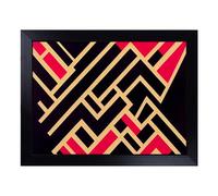 Cushioned Lap Tray with Bean Bag Base for Laptop & Eating - Soulful Abstract Art Design | Padded Lap Desk for Sofa, Bed & Work | Portable TV Dinner & Breakfast Tray, Easy Clean Surface