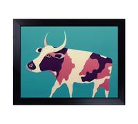 Cushioned Lap Tray with Bean Bag Base for Laptop & Eating - Soulful Cow Abstract Design | Padded Lap Desk for Sofa, Bed & Work | Portable TV Dinner & Breakfast Tray, Easy Clean Surface