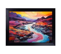 Cushioned Lap Tray with Bean Bag Base for Laptop & Eating - Stream Colour Field Design | Padded Lap Desk for Sofa, Bed & Work | Portable TV Dinner & Breakfast Tray, Easy Clean Surface