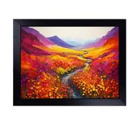 Cushioned Lap Tray with Bean Bag Base for Laptop & Eating - Stream Colour Field No.3 Design | Padded Lap Desk for Sofa, Bed & Work | Portable TV Dinner & Breakfast Tray, Easy Clean Surface