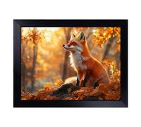 Cushioned Lap Tray with Bean Bag Base for Laptop & Eating - Striking Fox Vol.2 Design | Padded Lap Desk for Sofa, Bed & Work | Portable TV Dinner & Breakfast Tray, Easy Clean Surface