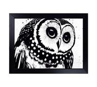 Cushioned Lap Tray with Bean Bag Base for Laptop & Eating - Striking Owl Art Vol.2 Design | Padded Lap Desk for Sofa, Bed & Work | Portable TV Dinner & Breakfast Tray, Easy Clean Surface