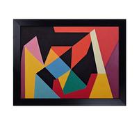 Cushioned Lap Tray with Bean Bag Base for Laptop & Eating - Suprematism Abstract Art Vol.6 Design | Padded Lap Desk for Sofa, Bed & Work | Portable TV Dinner & Breakfast Tray, Easy Clean