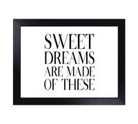 Cushioned Lap Tray with Bean Bag Base for Laptop & Eating - Sweet Dreams Typography Quote Design | Padded Lap Desk for Sofa, Bed & Work | Portable TV Dinner & Breakfast Tray, Easy Clean Surface