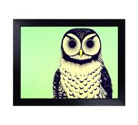 Cushioned Lap Tray with Bean Bag Base for Laptop & Eating - The Astonishing Owl Design | Padded Lap Desk for Sofa, Bed & Work | Portable TV Dinner & Breakfast Tray, Easy Clean Surface