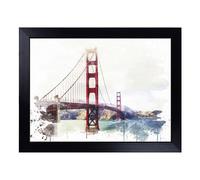 Cushioned Lap Tray with Bean Bag Base for Laptop & Eating - The Golden Gate Bridge San Francisco California No.7 | Padded Lap Desk for Sofa, Bed & Work | Portable TV Dinner & Breakfast Tray