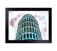 Cushioned Lap Tray with Bean Bag Base for Laptop & Eating - The Leaning Tower Of Pisa In Italy Design | Padded Lap Desk for Sofa, Bed & Work | Portable TV Dinner & Breakfast Tray, Easy Clean