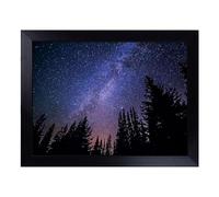 Cushioned Lap Tray with Bean Bag Base for Laptop & Eating - The Milky Way Space Galaxy Forest Design | Padded Lap Desk for Sofa, Bed & Work | Portable TV Dinner & Breakfast Tray, Easy Clean