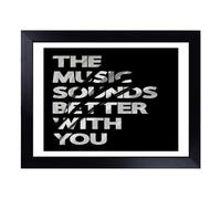 Cushioned Lap Tray with Bean Bag Base for Laptop & Eating - The Music Sounds Better With You Typography Quote Design | Padded Lap Desk for Sofa, Bed & Work | Portable TV Dinner & Breakfast Tray