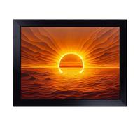 Cushioned Lap Tray with Bean Bag Base for Laptop & Eating - The Rising Sunset Vol.5 Abstract Design | Padded Lap Desk for Sofa, Bed & Work | Portable TV Dinner & Breakfast Tray, Easy Clean