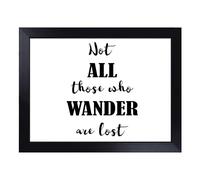 Cushioned Lap Tray with Bean Bag Base for Laptop & Eating - Those Who Wander Typography Quote Design | Padded Lap Desk for Sofa, Bed & Work | Portable TV Dinner & Breakfast Tray, Easy Clean
