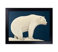 Cushioned Lap Tray with Bean Bag Base for Laptop & Eating - Thrilling Polar Bear Design | Padded Lap Desk for Sofa, Bed & Work | Portable TV Dinner & Breakfast Tray, Easy Clean Surface