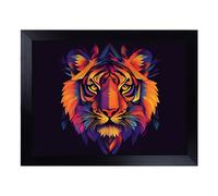 Cushioned Lap Tray with Bean Bag Base for Laptop & Eating - Tiger Graphic Design | Padded Lap Desk for Sofa, Bed & Work | Portable TV Dinner & Breakfast Tray, Easy Clean Surface