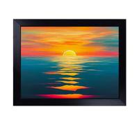 Cushioned Lap Tray with Bean Bag Base for Laptop & Eating - Timeless Ocean Sunset Design | Padded Lap Desk for Sofa, Bed & Work | Portable TV Dinner & Breakfast Tray, Easy Clean Surface