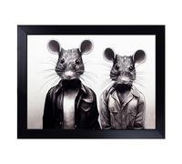 Cushioned Lap Tray with Bean Bag Base for Laptop & Eating - Two Street Rats Design | Padded Lap Desk for Sofa, Bed & Work | Portable TV Dinner & Breakfast Tray, Easy Clean Surface