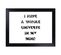 Cushioned Lap Tray with Bean Bag Base for Laptop & Eating - Universe in My Mind Typography Quote Design | Padded Lap Desk for Sofa, Bed & Work | Portable TV Dinner & Breakfast Tray, Easy Clean