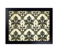 Cushioned Lap Tray with Bean Bag Base for Laptop & Eating - Victorian Floral Pattern Vol.3 Design | Padded Lap Desk for Sofa, Bed & Work | Portable TV Dinner & Breakfast Tray, Easy Clean