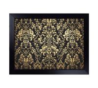 Cushioned Lap Tray with Bean Bag Base for Laptop & Eating - Victorian Floral Pattern Vol.4 Design | Padded Lap Desk for Sofa, Bed & Work | Portable TV Dinner & Breakfast Tray, Easy Clean