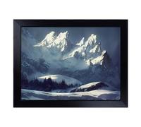 Cushioned Lap Tray with Bean Bag Base for Laptop & Eating - View Of Winter Mountains Vol.1 Design | Padded Lap Desk for Sofa, Bed & Work | Portable TV Dinner & Breakfast Tray, Easy Clean