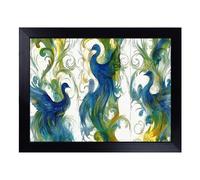 Cushioned Lap Tray with Bean Bag Base for Laptop & Eating - Watercolour Birds Vol.4 Design | Padded Lap Desk for Sofa, Bed & Work | Portable TV Dinner & Breakfast Tray, Easy Clean Surface