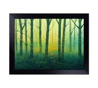 Cushioned Lap Tray with Bean Bag Base for Laptop & Eating - Watercolour Forest Art Vol.6 Design | Padded Lap Desk for Sofa, Bed & Work | Portable TV Dinner & Breakfast Tray, Easy Clean Surface