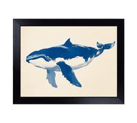 Cushioned Lap Tray with Bean Bag Base for Laptop & Eating - Whale Artwork Design | Padded Lap Desk for Sofa, Bed & Work | Portable TV Dinner & Breakfast Tray, Easy Clean Surface