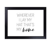 Cushioned Lap Tray with Bean Bag Base for Laptop & Eating - Wherever I Lay My Hat Typography Quote Design | Padded Lap Desk for Sofa, Bed & Work | Portable TV Dinner & Breakfast Tray