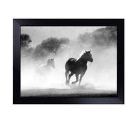 Cushioned Lap Tray with Bean Bag Base for Laptop & Eating - Wild Running Horses Design | Padded Lap Desk for Sofa, Bed & Work | Portable TV Dinner & Breakfast Tray, Easy Clean Surface