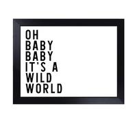 Cushioned Lap Tray with Bean Bag Base for Laptop & Eating - Wild World Typography Quote Design | Padded Lap Desk for Sofa, Bed & Work | Portable TV Dinner & Breakfast Tray, Easy Clean Surface