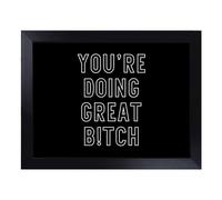 Cushioned Lap Tray with Bean Bag Base for Laptop & Eating - You Are Doing Great Typography Quote Design | Padded Lap Desk for Sofa, Bed & Work | Portable TV Dinner & Breakfast Tray, Easy Clean