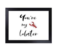 Cushioned Lap Tray with Bean Bag Base for Laptop & Eating - You are my Lobster Typography Quote Design | Padded Lap Desk for Sofa, Bed & Work | Portable TV Dinner & Breakfast Tray, Easy Clean