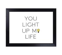 Cushioned Lap Tray with Bean Bag Base for Laptop & Eating - You Light Up My Life Typography Quote Design | Padded Lap Desk for Sofa, Bed & Work | Portable TV Dinner & Breakfast Tray, Easy Clean
