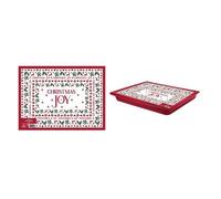 Cushioned Lap Tray with Beanbag Base Padded Surface for Laptops Meals Dining Work & Crafts Comfortable Lightweight (Assorted Designs) 44cm (Christmas Joy)