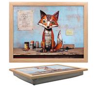 Cushioned Laptray Bug Art Scrap Animal Fox Laptop Serving Lap Tray Desk Gift