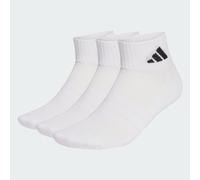 adidas Unisex CUSHIONED SPORTSWEAR ANKLE SOCKS 3 PAIR PACK, white/white/black, 10.5-12.5