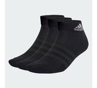 adidas Unisex Cushioned Sportswear Ankle Socks 3 Pairs, Black / White, 6.5-8
